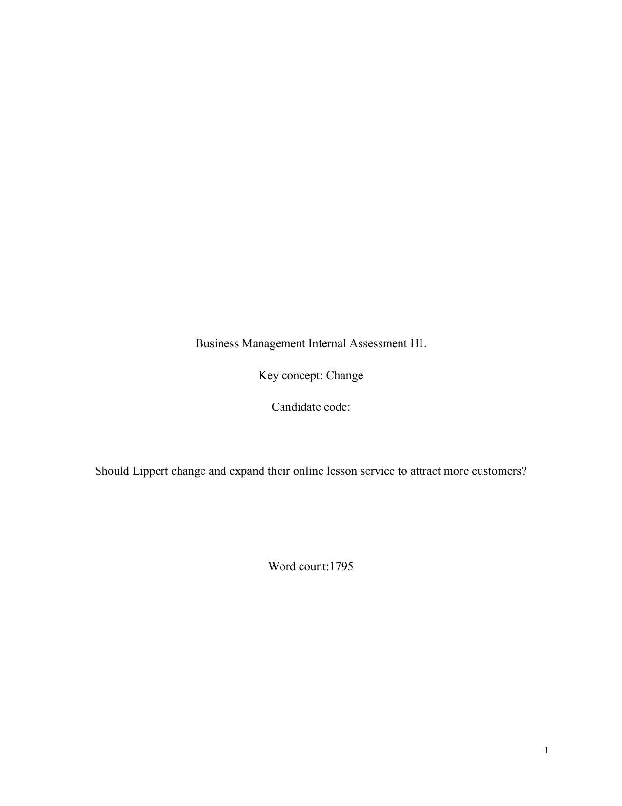 Should Lippert change and expand their online lesson service to attract more customers? - Business Management IA exemplar