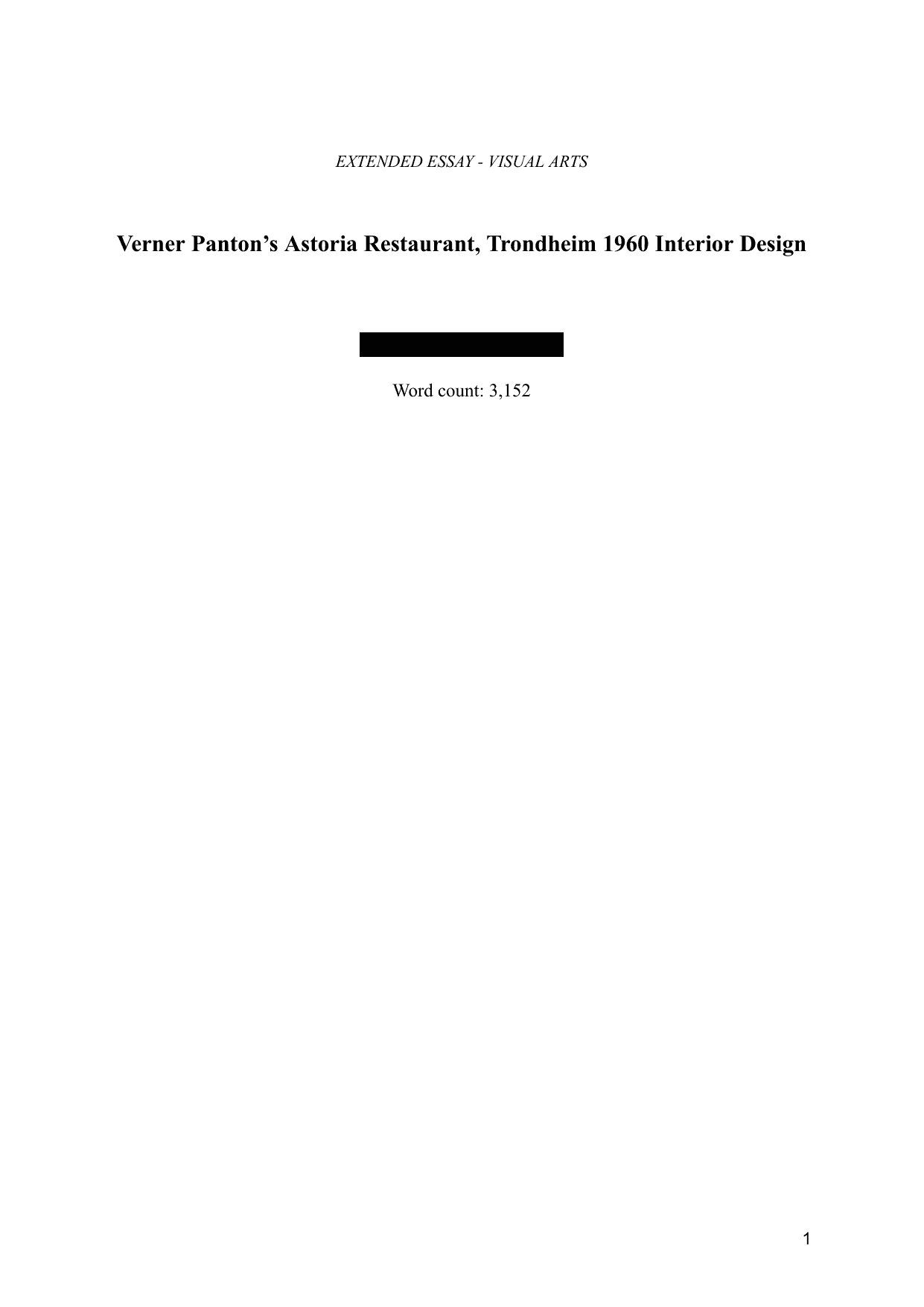 Why was Verner Panton’s (1926-1998) Astoria Restaurant, Trondheim 1960, interior design unsuccessful? - Visual Arts EE exemplar