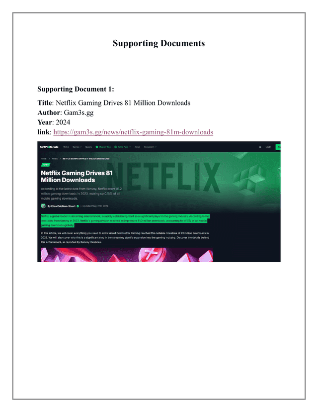 To what extent has Netflix's inclusion of games affected its profitability status? - Business Management IA exemplar scored 6