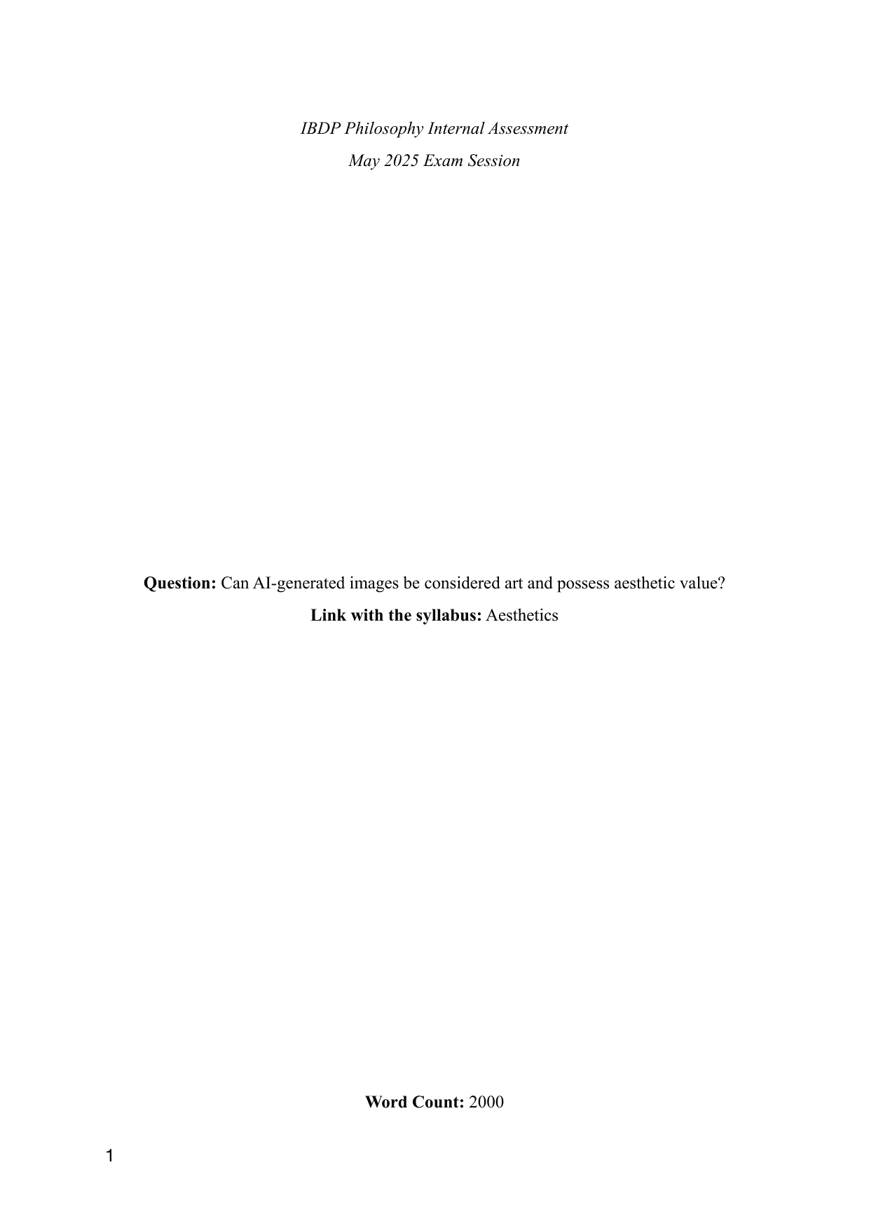 Can AI-generated images be considered art and possess aesthetic value? - Philosophy IA exemplar