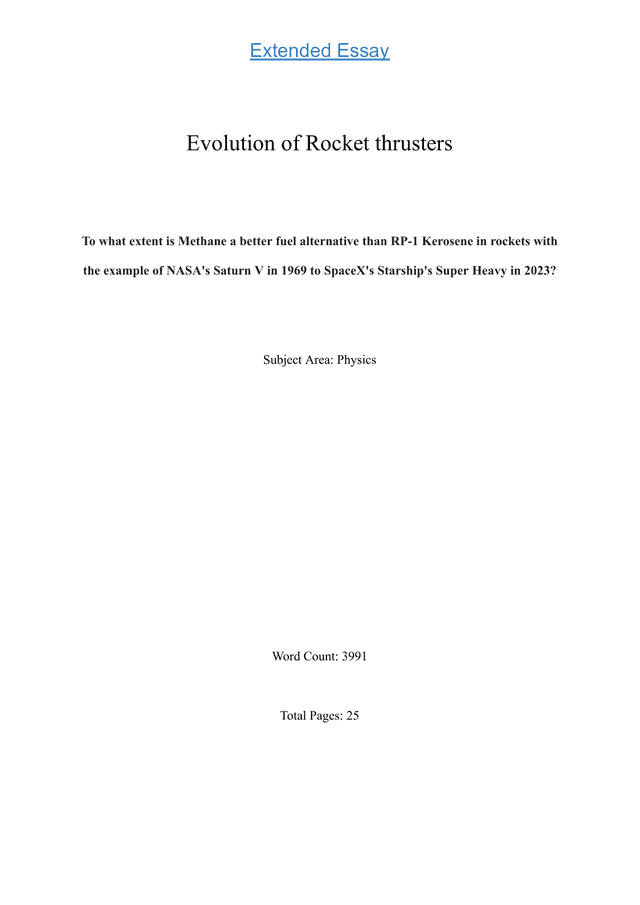 To what extent is Methane a better fuel alternative than RP-1 Kerosene in rockets with the example of NASA's Saturn V in 1969 to SpaceX's Starship's Super Heavy in 2023? - Physics EE exemplar scored C