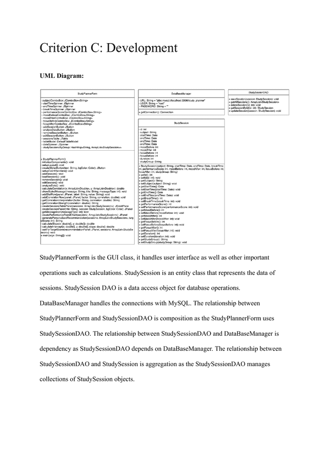 Study planner app, with analysis and predictions, to help students optimize their studying - Computer Science (CS) IA exemplar scored 6