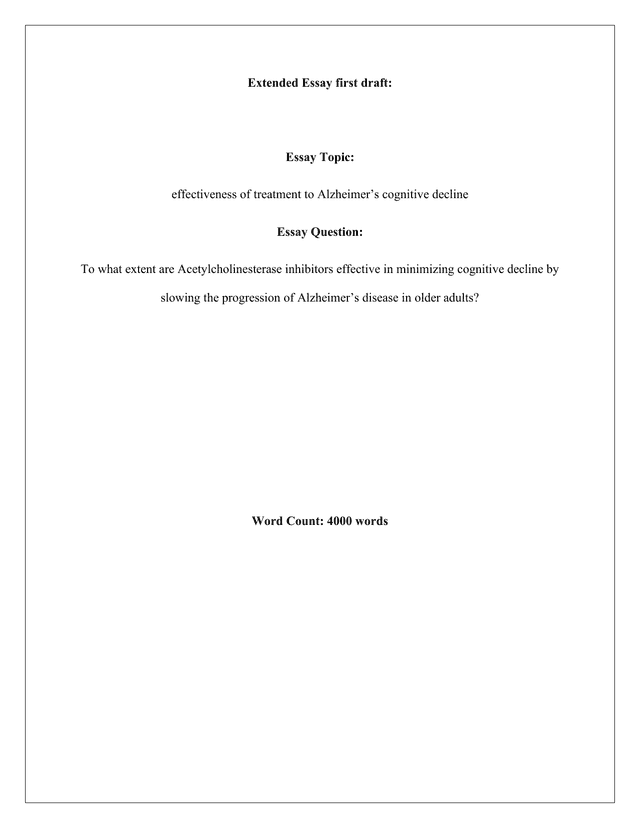 To what extent are Acetylcholinesterase inhibitors effective in minimizing cognitive decline by slowing the progression of Alzheimer’s disease in older adults? - Psychology EE exemplar scored C