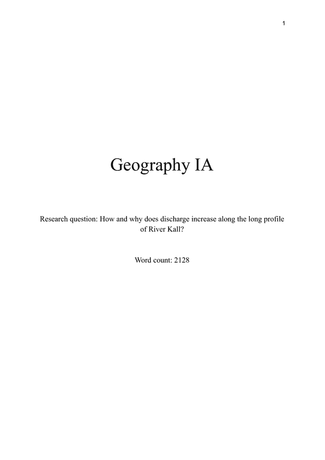 How and why does discharge increase along the long profile of River Kall? - Geography IA exemplar scored 4