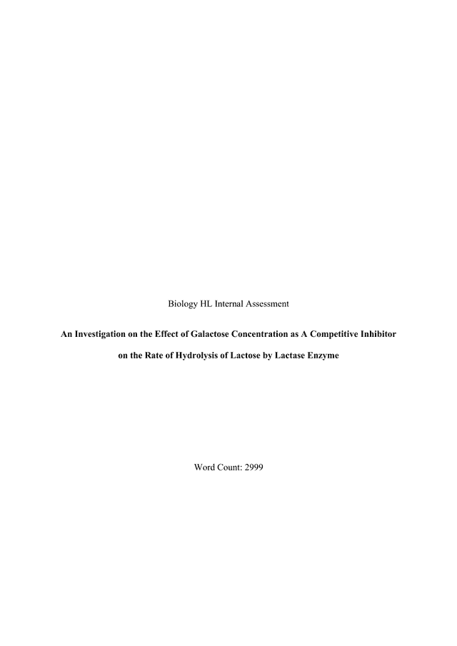 What effect does varying the concentration (0.1, 0.2, 0.3, 0.4, 0.5 mMol) of galactose as a competitive inhibitor have on the rate of lactose hydrolysis by lactase, measured by the amount of glucose produced (in mg/dL) using a glucometer after 90 minutes of heating in a 37℃ water bath? - Biology IA exemplar scored 7