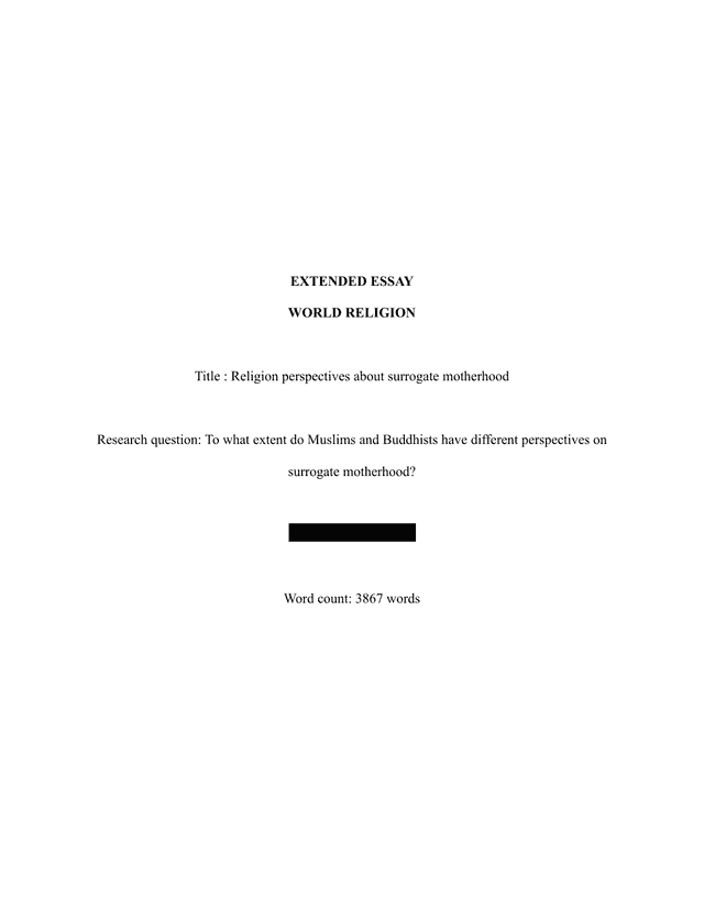 To what extent do Muslims and Buddhists have different perspectives on surrogate motherhood? - World religions EE exemplar scored A