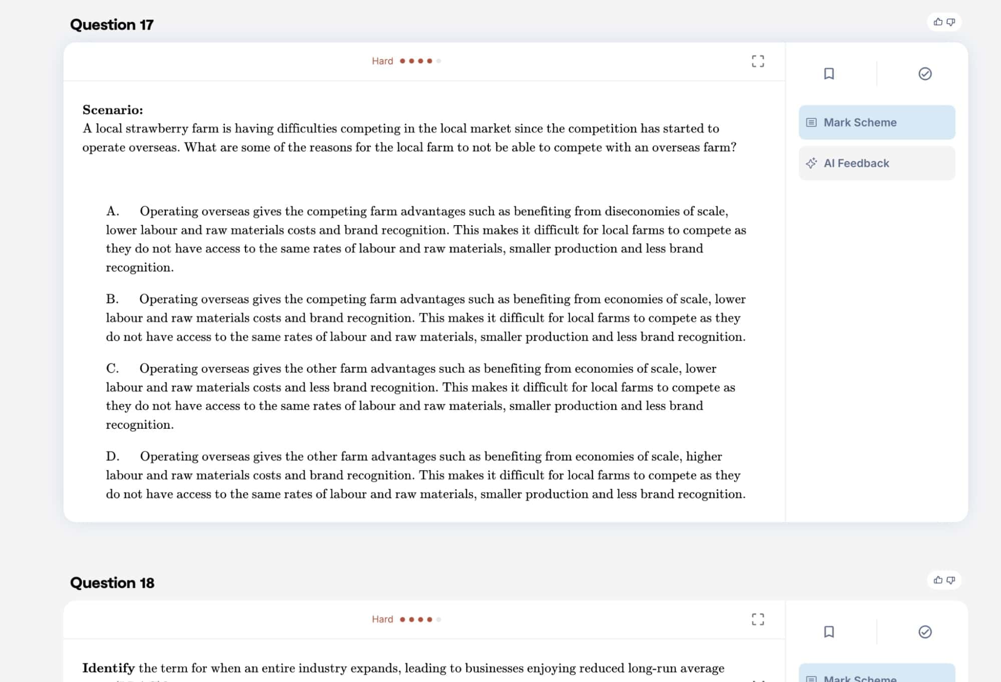 Revision Village IB Business Management MCQ Example