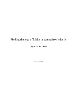Finding the area of Malta in comparison with its population size