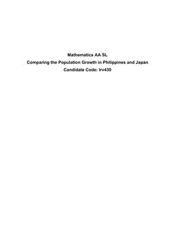 Comparing the Population Growth in Philippines and Japan