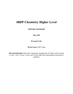 How does varying the roasting time of Coffea arabica beans (1 min, 5 min, 10 min, 15 min, and 20 min) affect the concentration/extraction of caffeine?