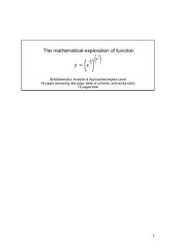 The mathematical exploration of function