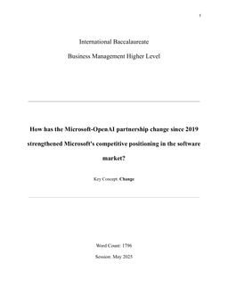 How has the Microsoft-OpenAI partnership change since 2019 strengthened Microsoft's competitive positioning in the software market?