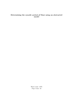 Determining the synodic period of Mars using an abstracted
model