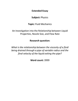 What is the relationship between the viscosity of a fluid being drained through a pipe of variable radius and the final velocity of the liquid exiting the pipe?