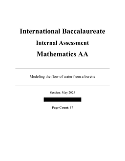 Modeling the flow of water from a burette
