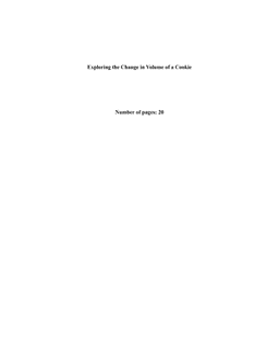 Exploring the Change in Volume of a Cookie