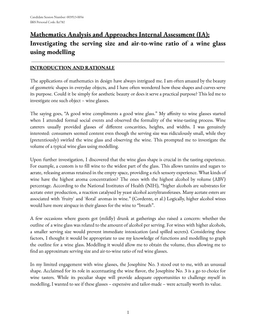 Investigating the serving size and air-to-wine ratio of a wine glass using modelling