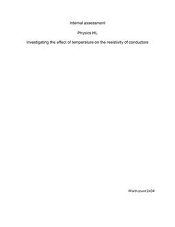 Investigating the effect of temperature on the resistivity of conductors