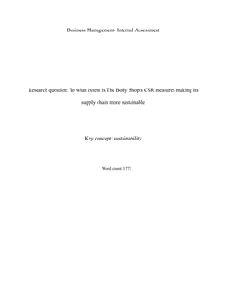 To what extent is The Body Shop’s CSR measures making its supply chain more sustainable