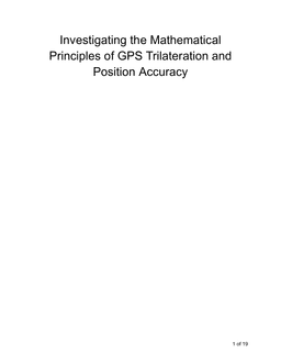 Investigating the Mathematical Principles of GPS Trilateration and Position Accuracy