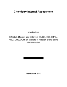 How does the use of different acid catalysts (H2SO4, HCl, H3PO4, CH3COOH, p-TSA) affect the rate of reaction between potassium iodide (KI), sodium thiosulfate (Na2S2O3) and hydrogen peroxide (H2O2) also known as the iodine clock reaction.