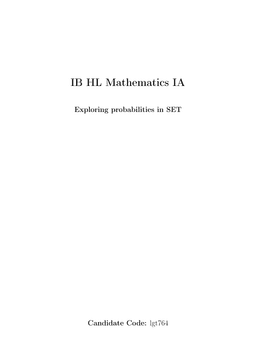 Exploring probabilities in SET