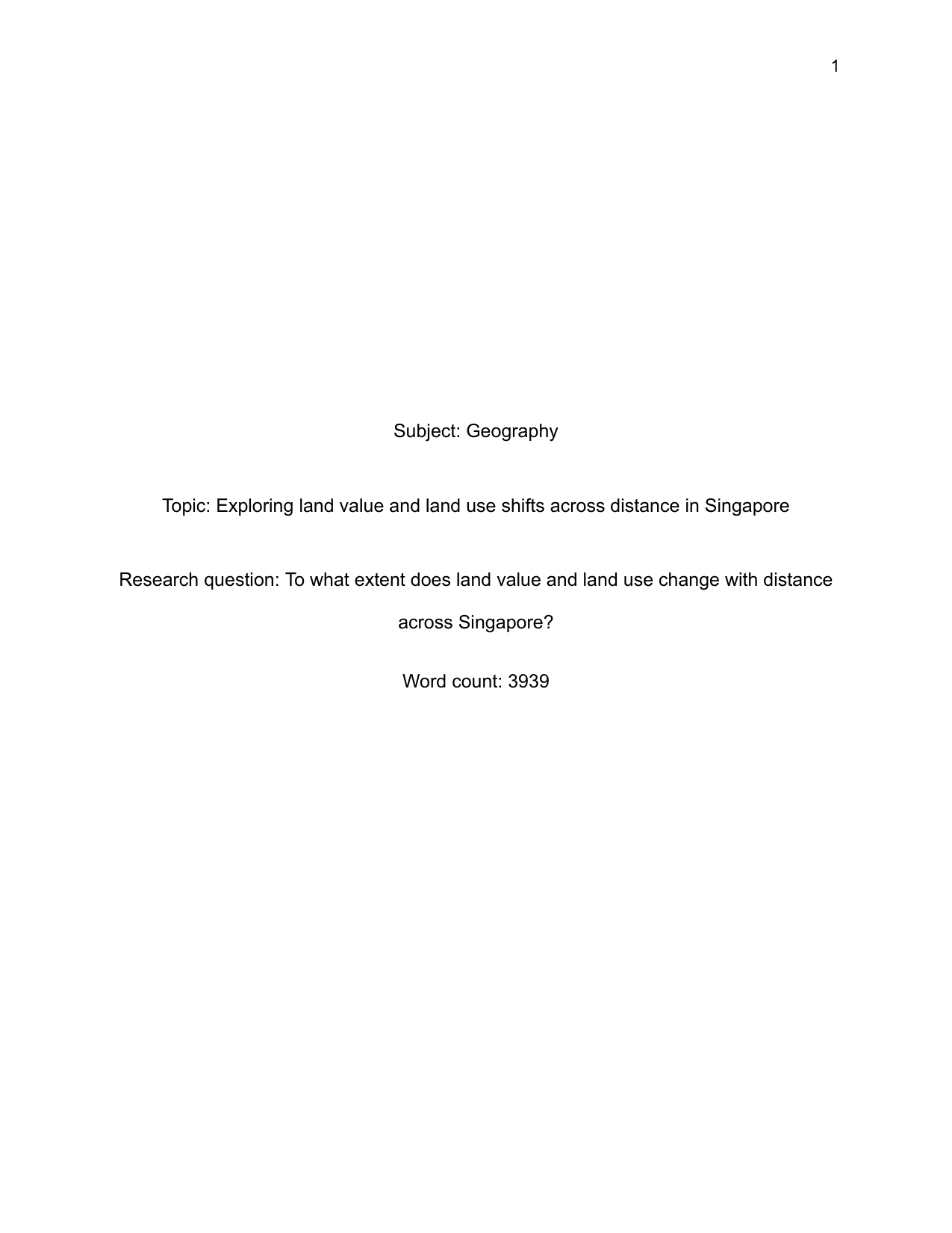To what extent does land value and land use change along a transect line in Singapore?