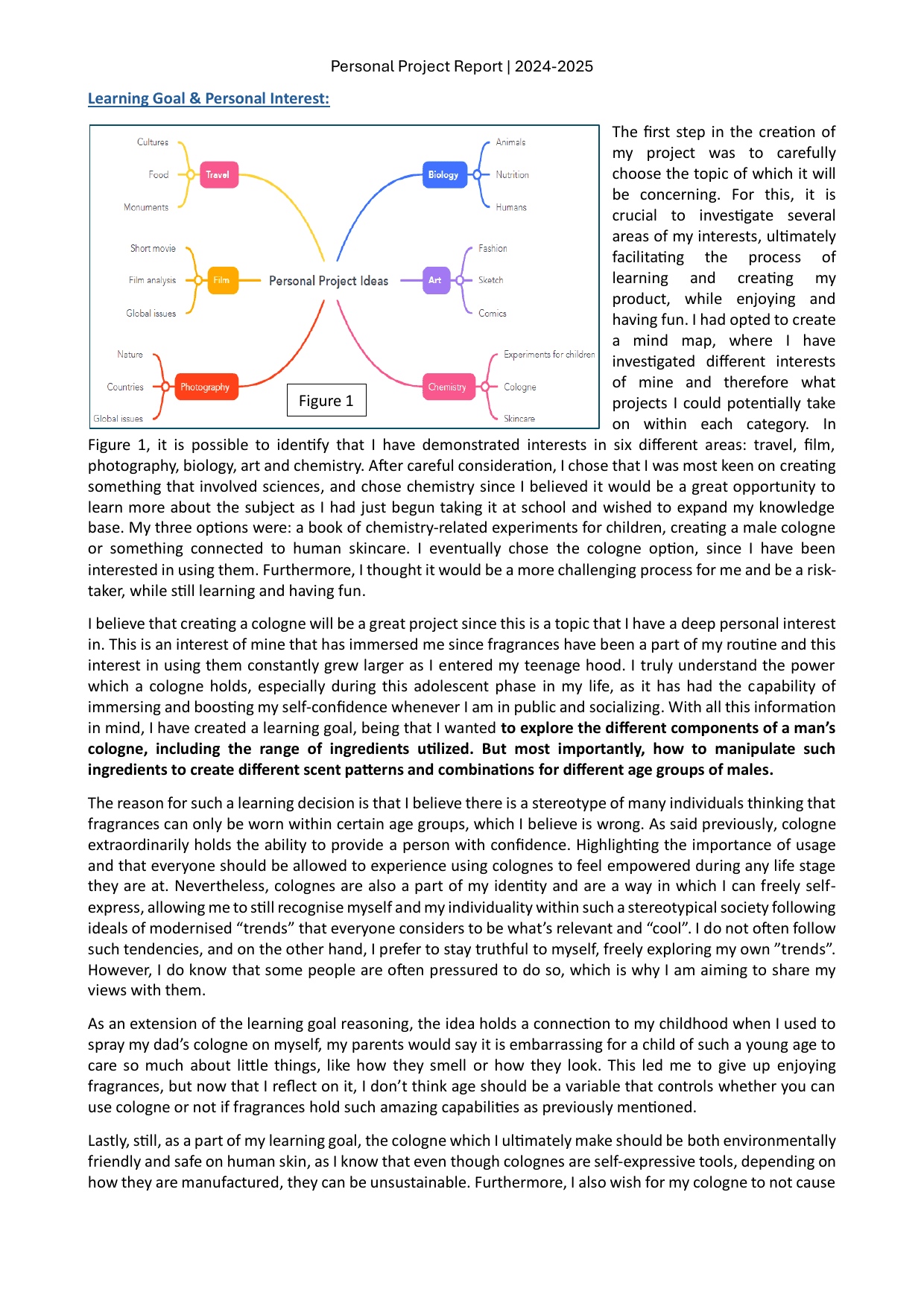 Azure Mist (Homemade cologne) - Personal Project (MYP) External Assessment exemplar scored 7