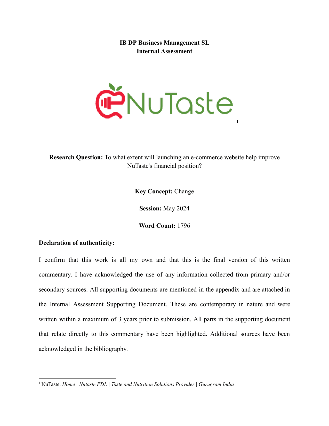 To what extent will launching an e-commerce website help improve NuTaste's financial position?