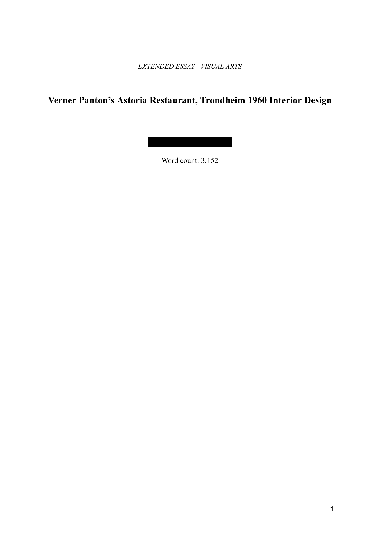 Why was Verner Panton’s (1926-1998) Astoria Restaurant, Trondheim 1960, interior design unsuccessful? - Visual arts EE exemplar scored C