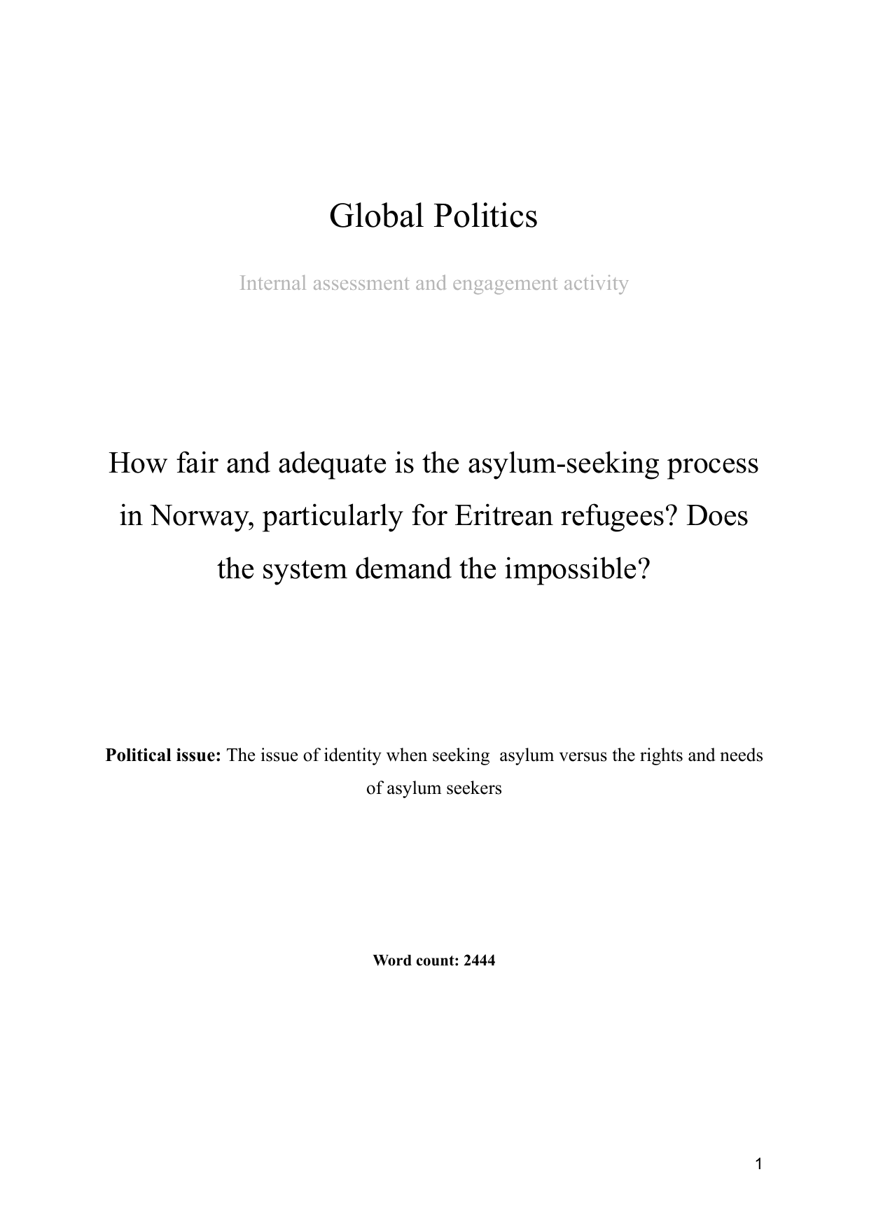 How fair and adequate is the asylum-seeking process in Norway, particularly for Eritrean refugees? Does the system demand the impossible?