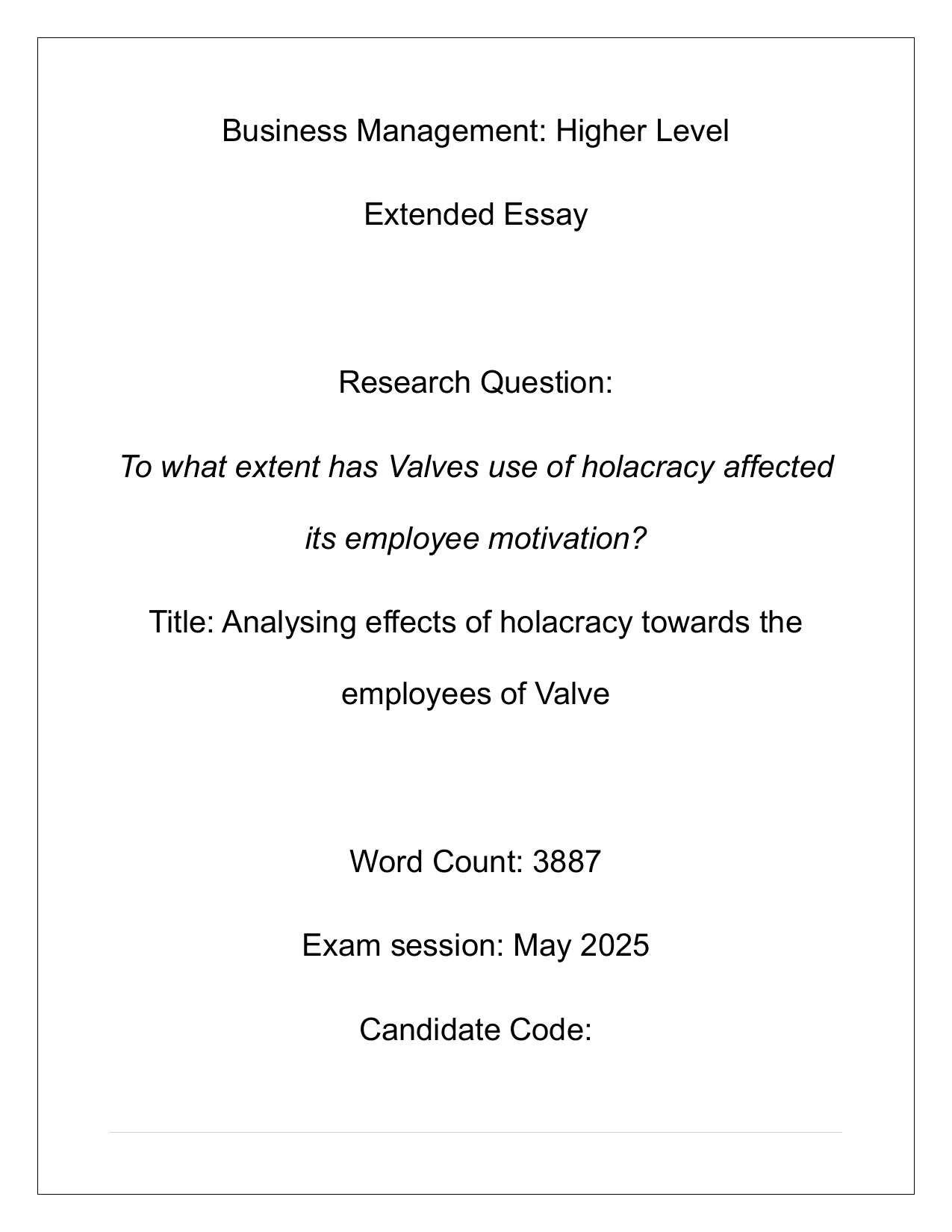 To what extent has Valves use of holacracy affected 
its employee motivation?