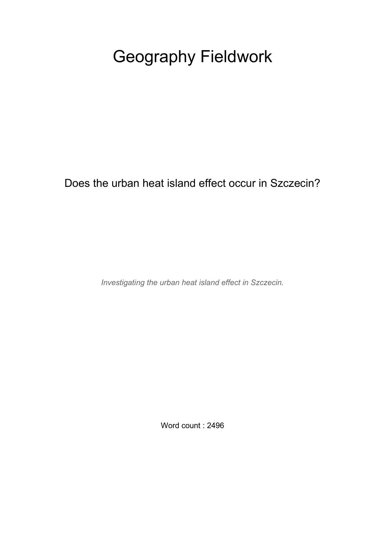 Does the urban heat island effect occur in Szczecin?