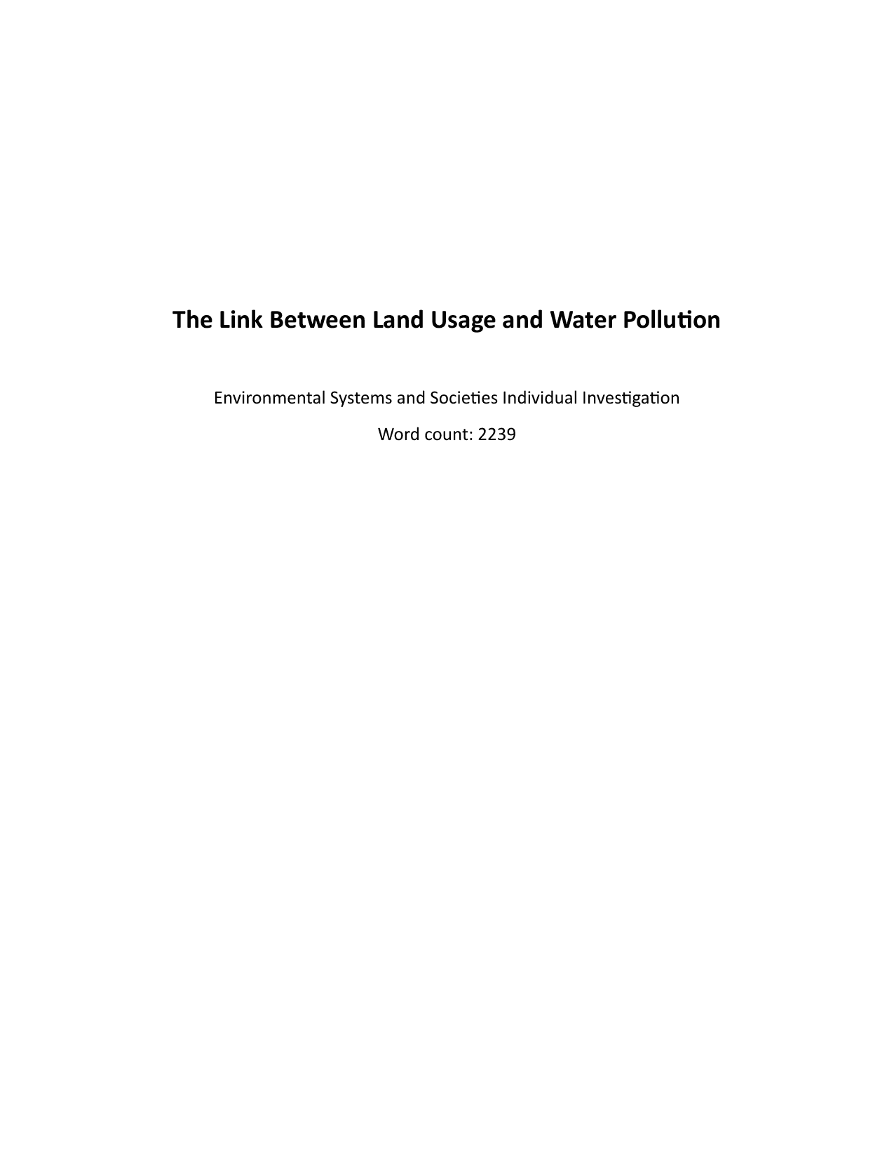 To what extent does land use (forest - residential - motorway) in different areas in Espoo impact the concentration (mg/L) of nitrates (NO3-) and nitrites (NO2-) of the Kavllinoja, Gräsanoja, and Myllyoja streams in Espoo? - Environmental systems and societies (ESS - Old) IA exemplar scored 6