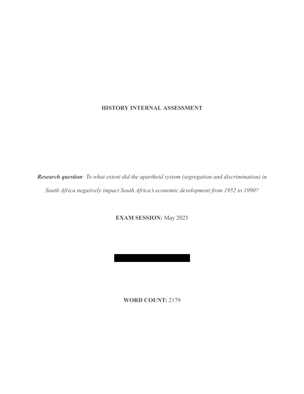 To what extent did the apartheid system(segregation and discrimination) in South Africa negatively impact South Africa's economic development from 1952 to 1990?