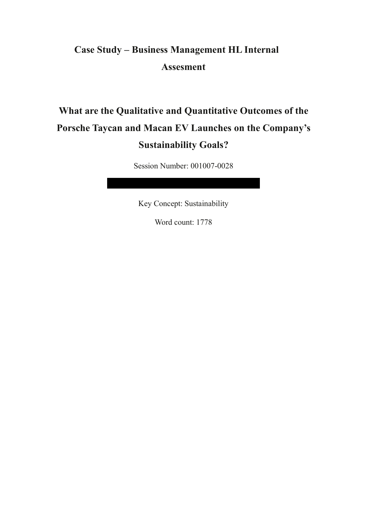 What are the Qualitative and Quantitative Outcomes of the Porsche Taycan and Macan EV Launches on the Company's Sustainability Goals?