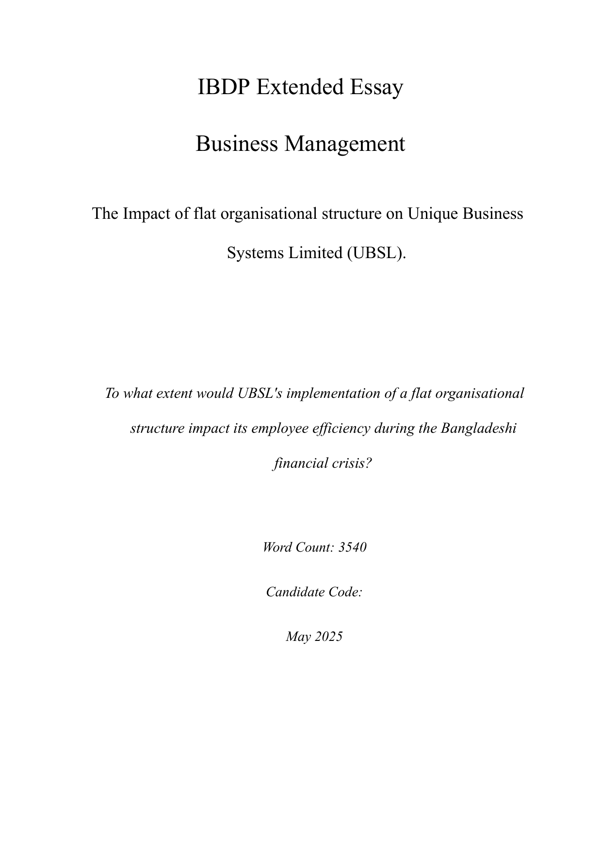 To what extent would UBSL's implementation of a flat organisational structure impact its employee efficiency during the Bangladeshi financial crisis?