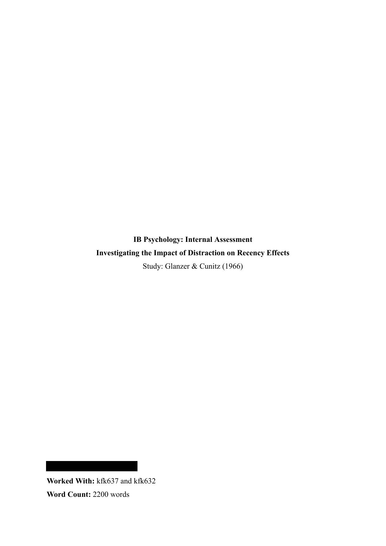 Investigating the Impact of Distraction on Recency Effects