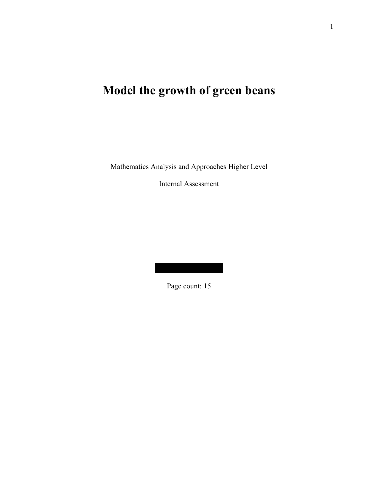 Model the growth of green beans