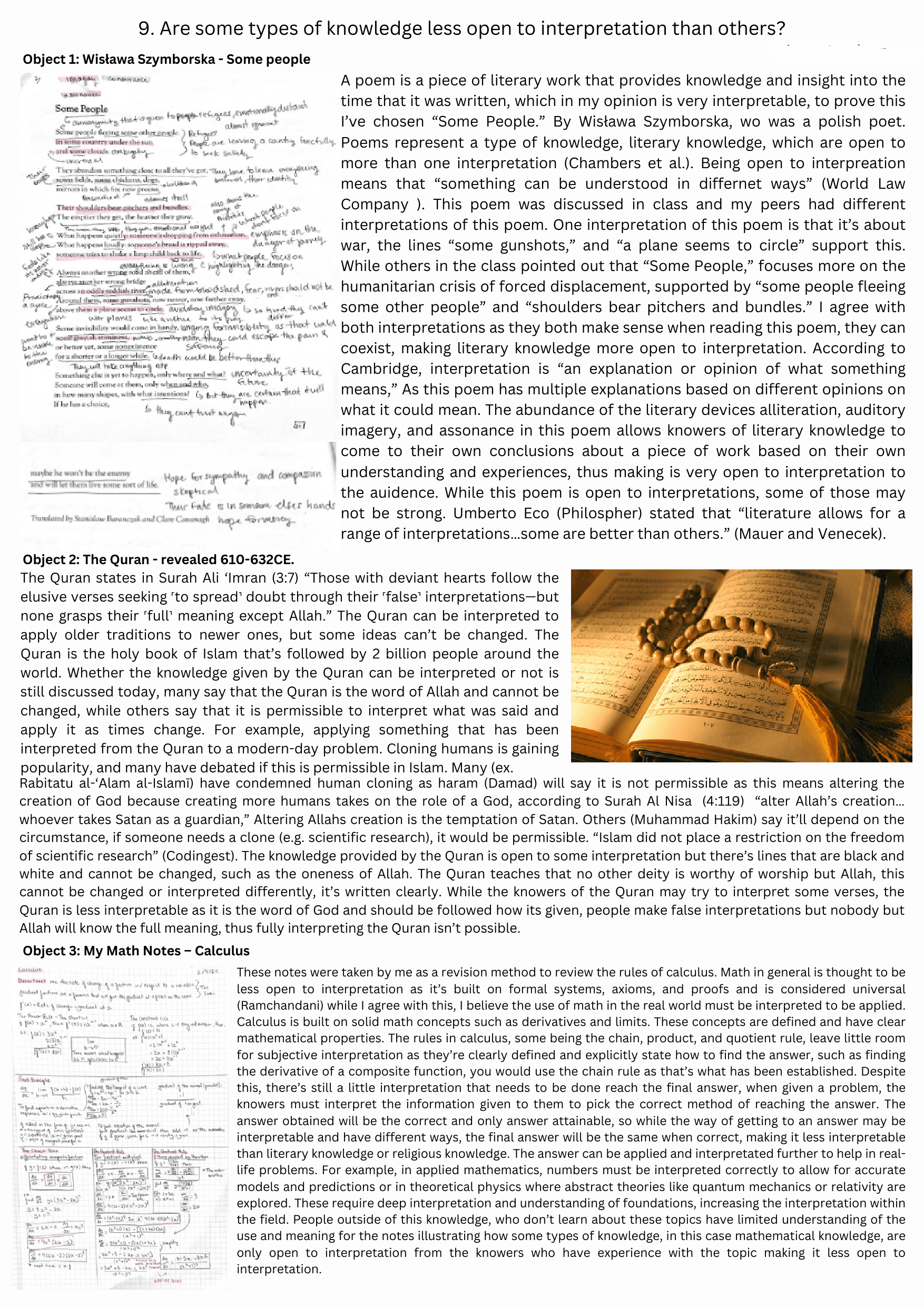 Coursework Exemplar