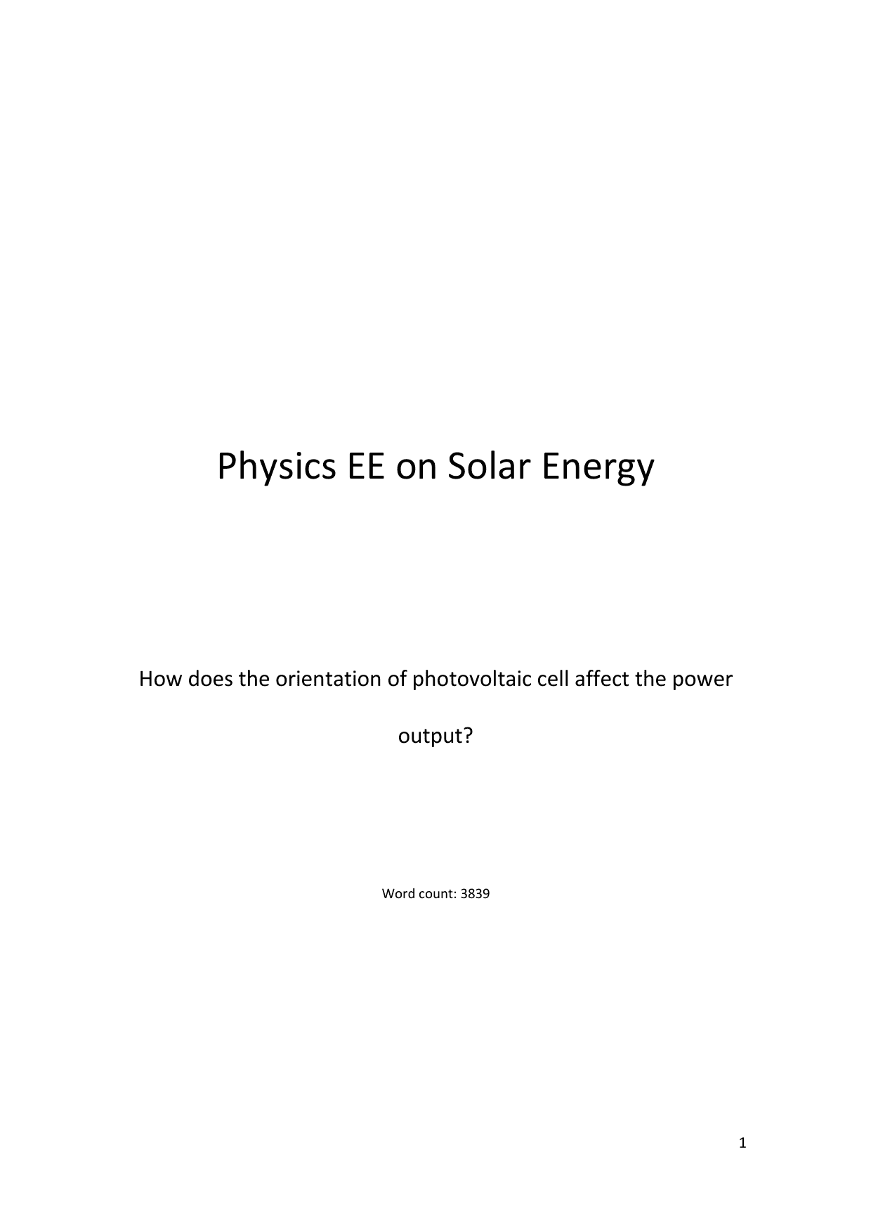 How does the orientation of photovoltaic cell affect the power output?