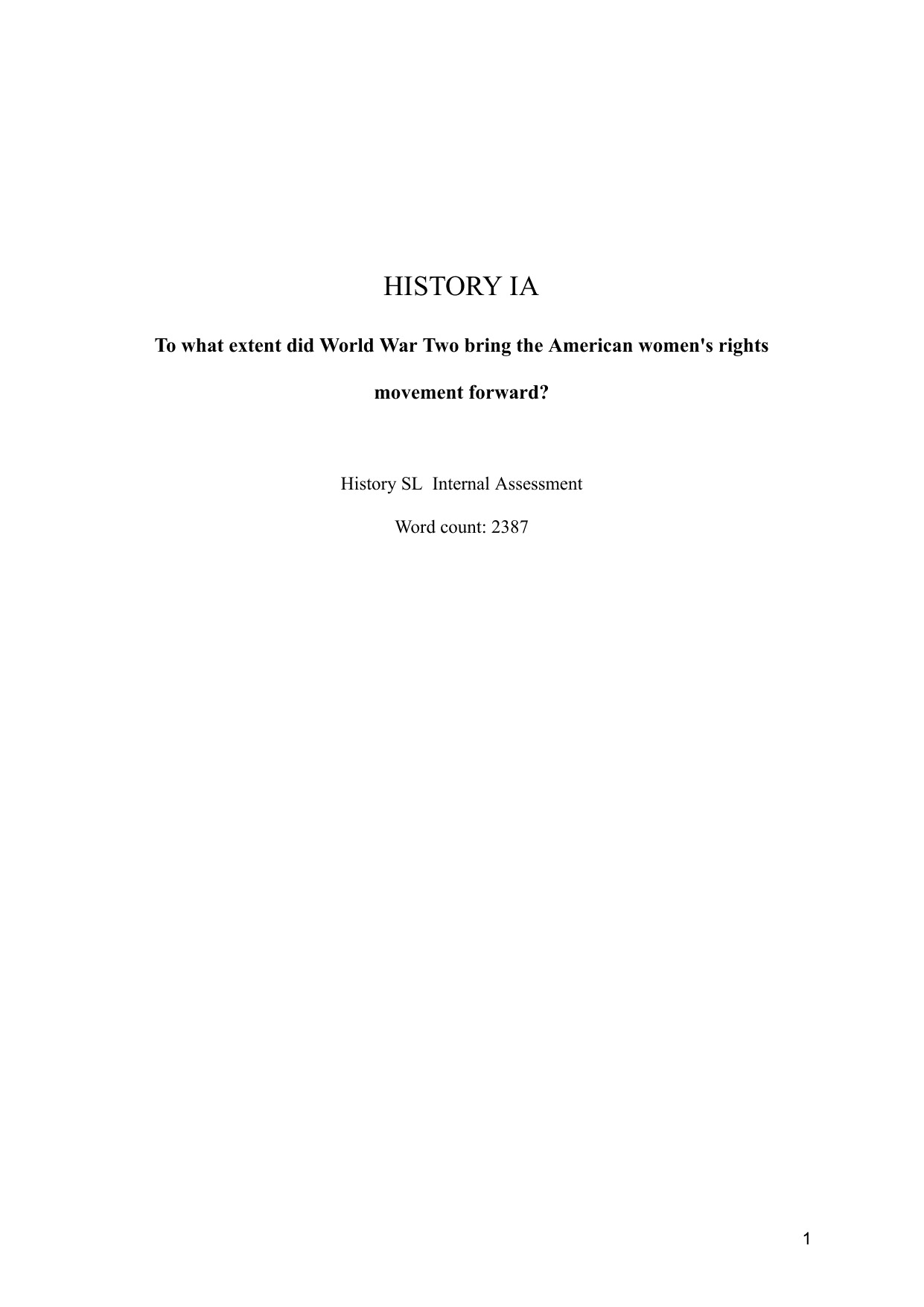To what extent did World War Two bring the American women's rights movement forward?