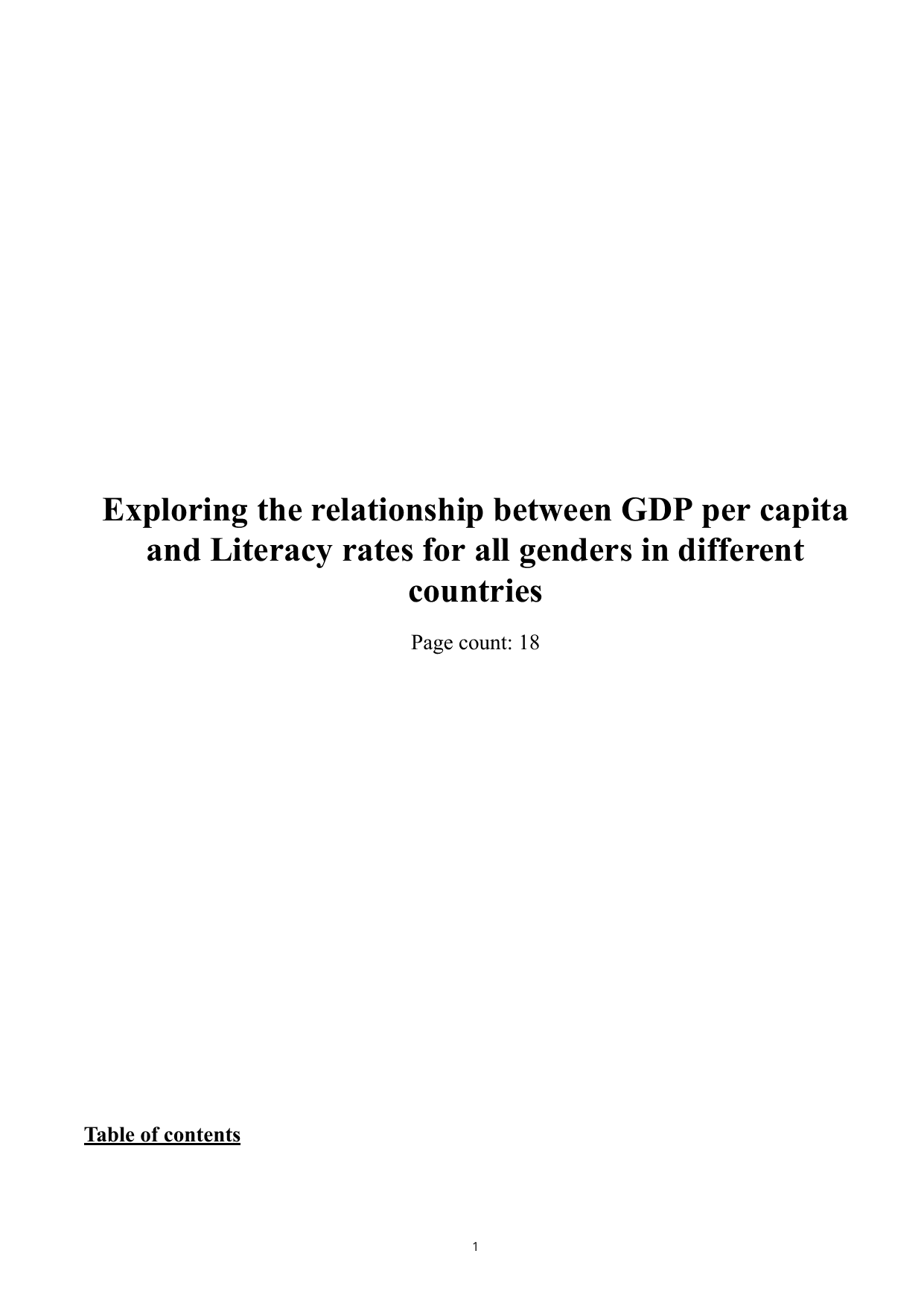 Exploring the relationship between GDP per capita and Literacy rates for all genders in different countries - Mathematics Applications & Interpretation (AI) IA exemplar scored 5