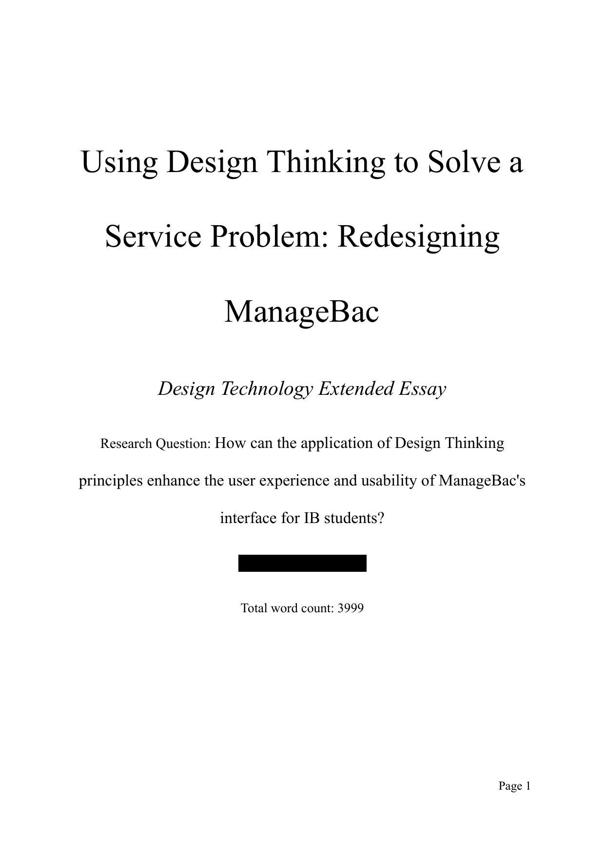 How can the application of Design Thinking
principles enhance the user experience and usability of ManageBac's
interface for IB students?