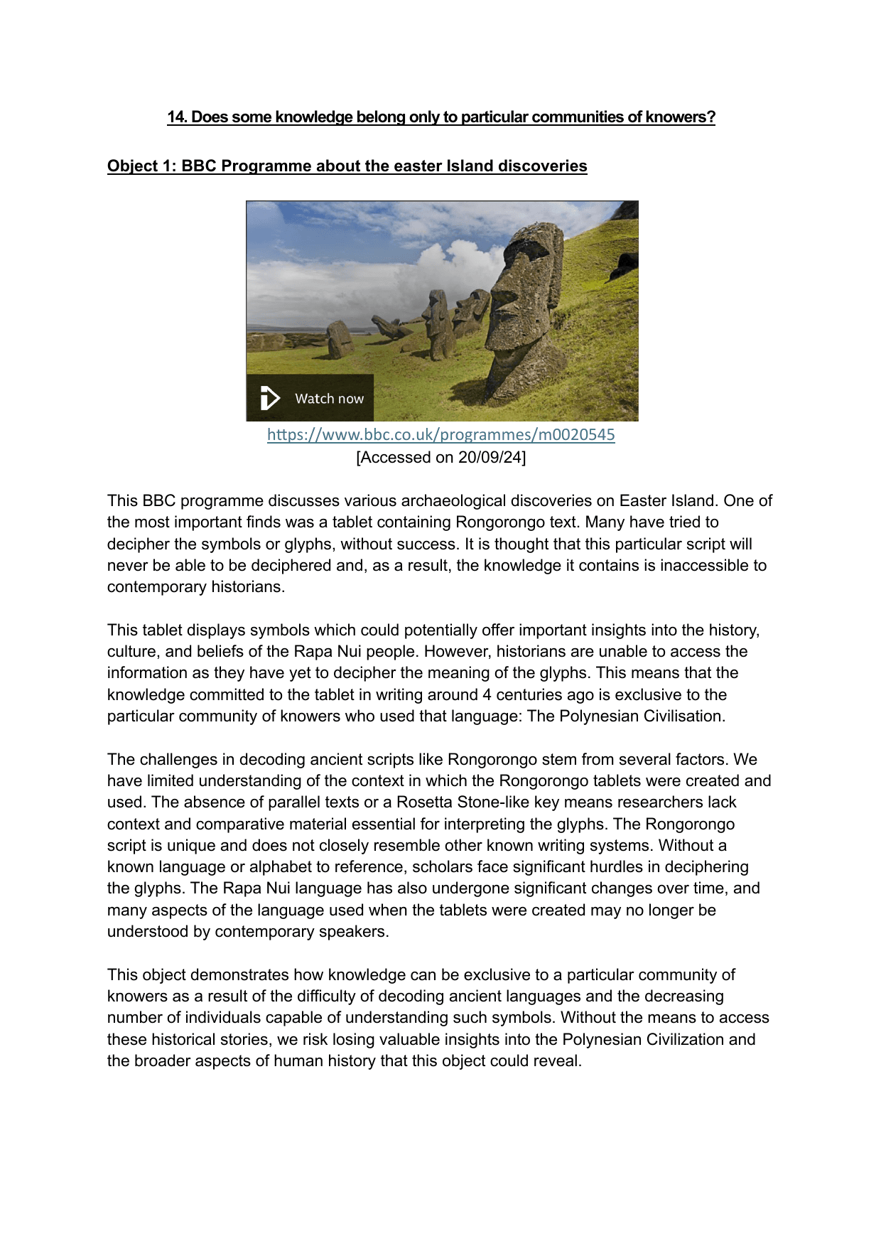 Coursework Exemplar