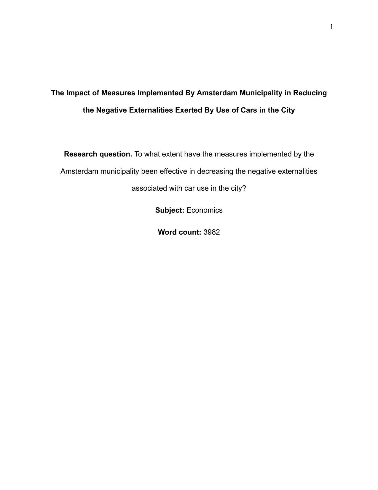 To what extent has the 2019 parking fee increase implemented by the municipality of Amsterdam been successful in decreasing the negative externality of traffic congestion?