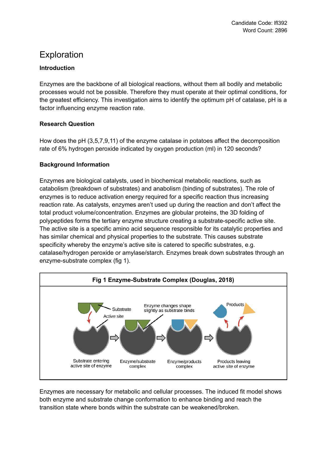 How does the pH (3,5,7,9,11) of the enzyme catalase in potatoes affect the decomposition rate of 6% hydrogen peroxide indicated by oxygen production (ml) in 120 seconds? - Biology IA exemplar scored 5