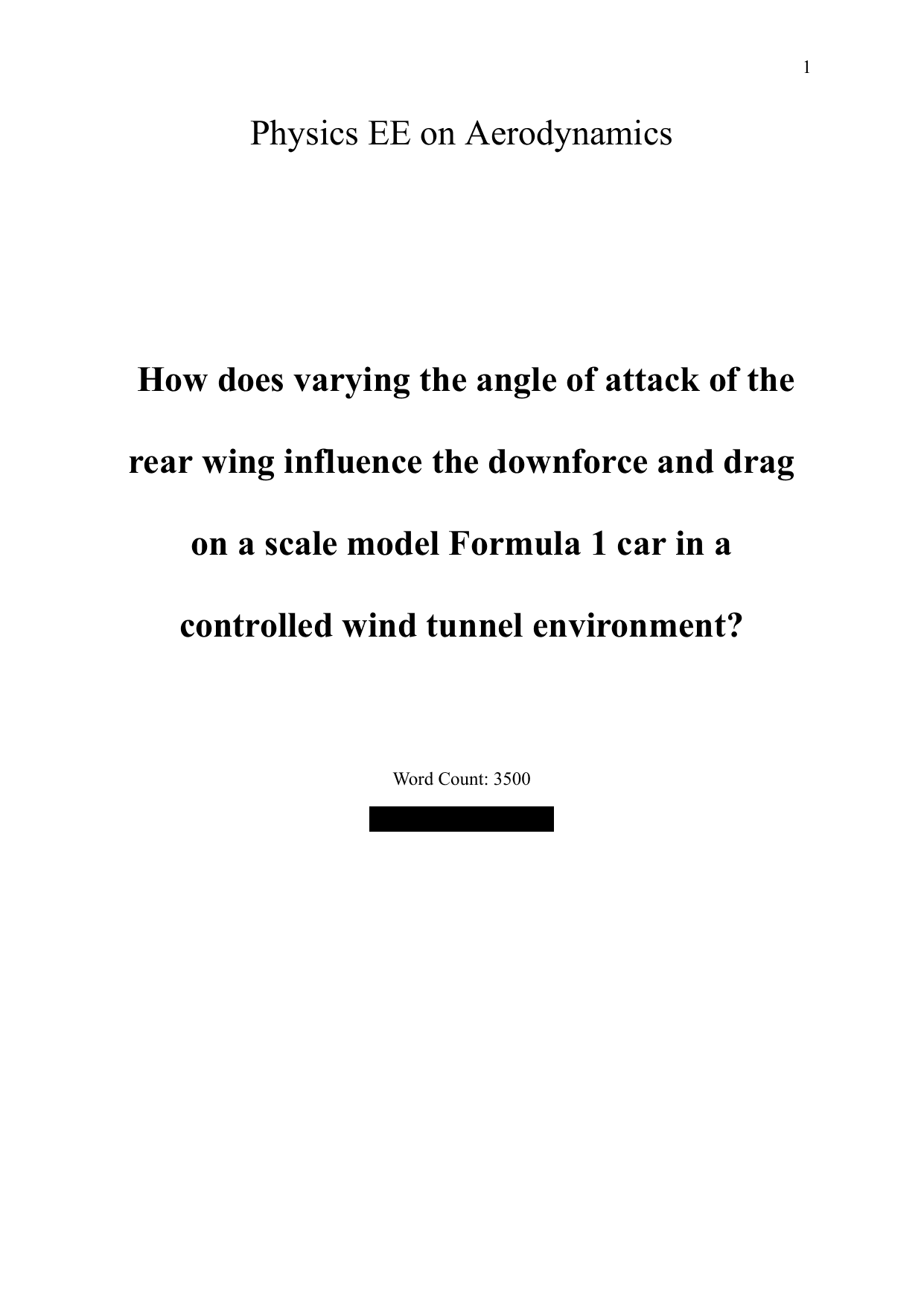How does varying the angle of attack of the
rear wing influence the downforce and drag
on a scale model Formula 1 car in a
controlled wind tunnel environment?