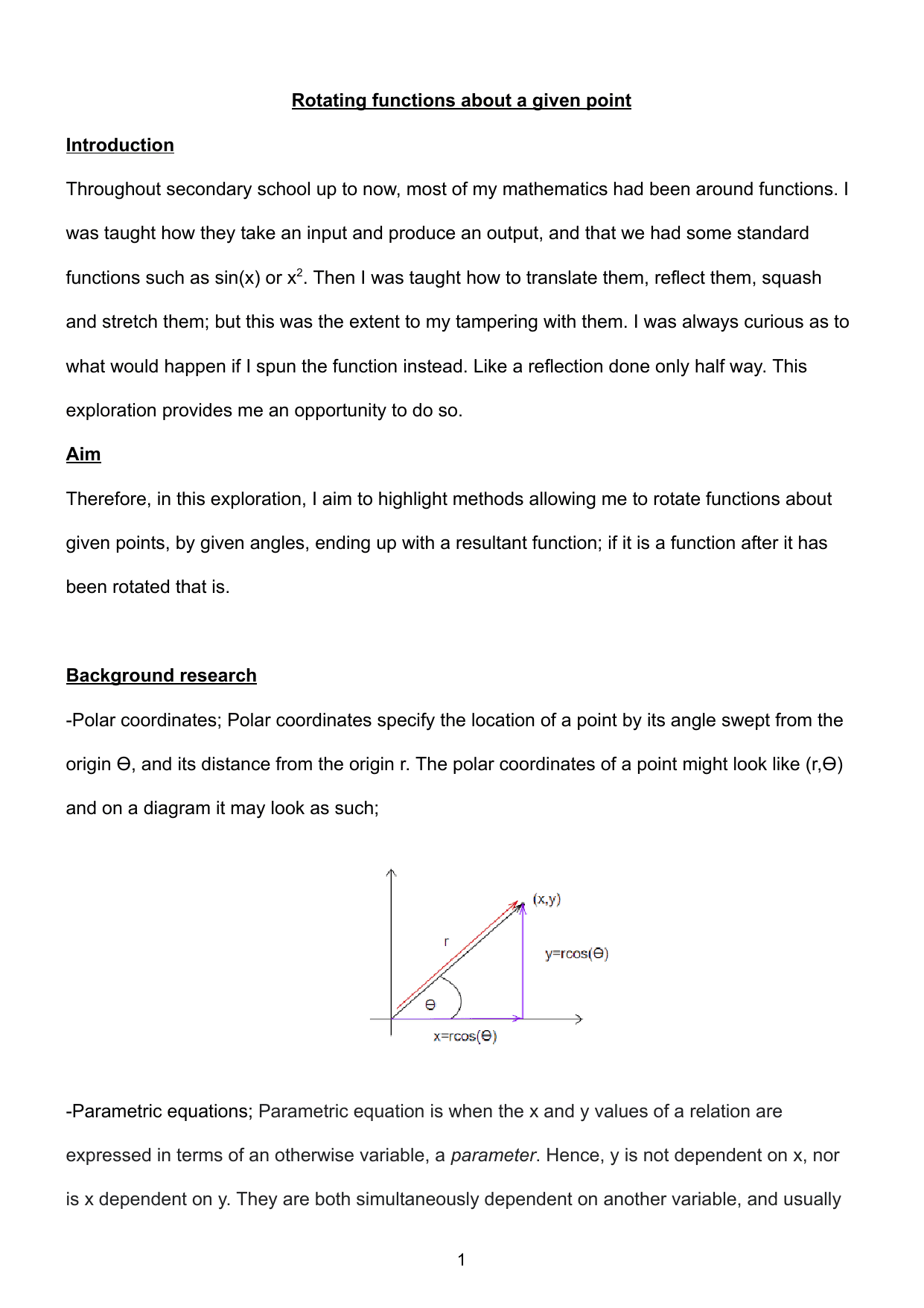 Rotating functions about a given point