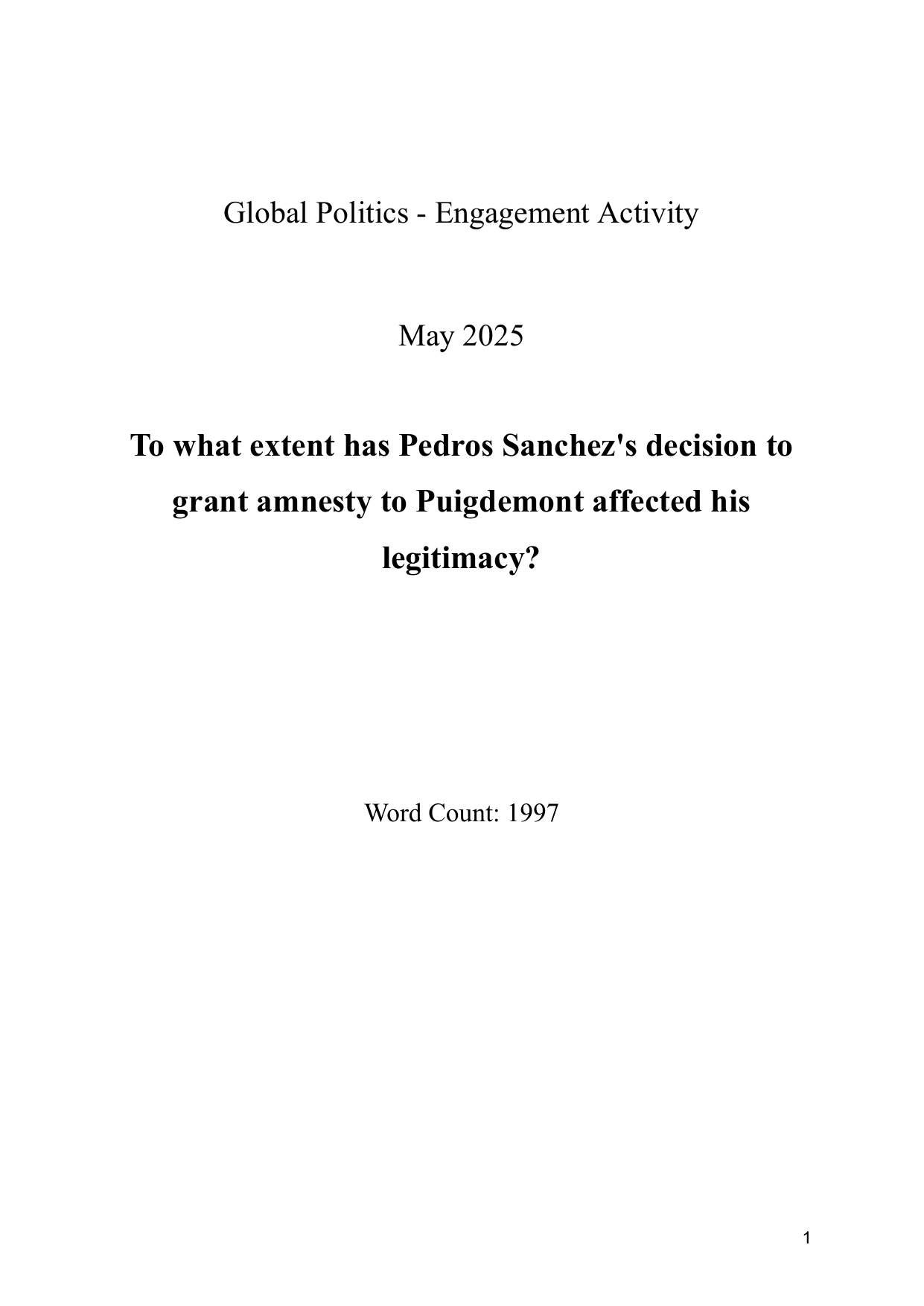 To what extent has Pedros Sanchez's decision to grant amnesty to Puigdemont affected his legitimacy?